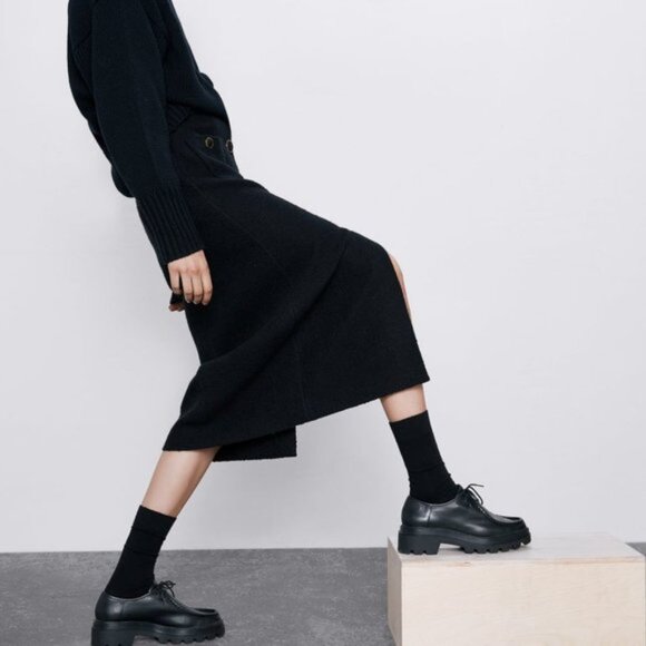 Zara Textured Tweed Midi Skirt - Picture 4 of 10